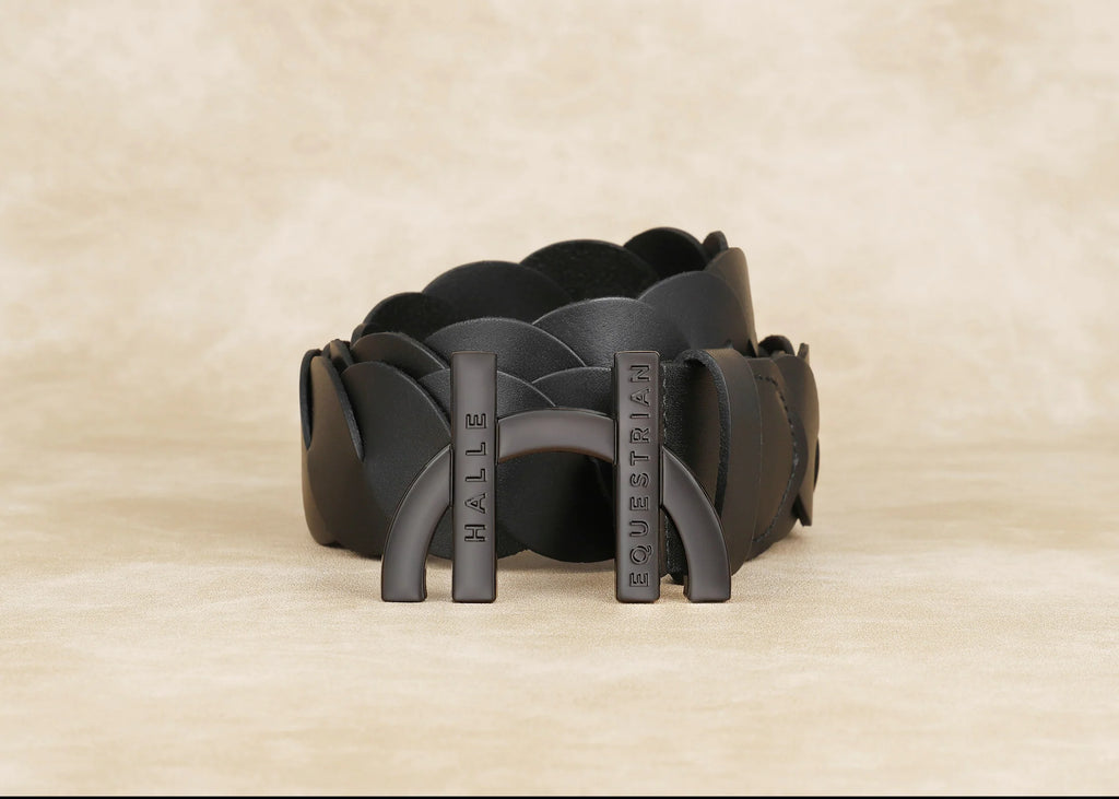 Halle Equestrian Twist Leather Black Belt