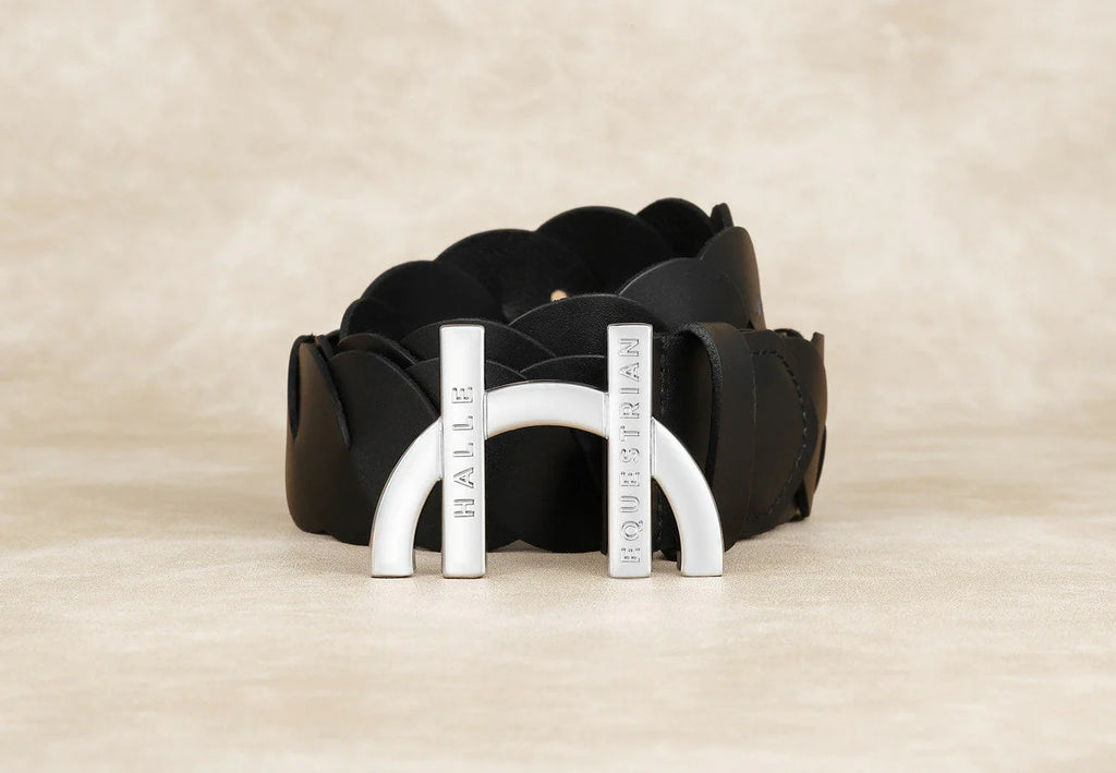 Halle Equestrian Twist Leather Black Belt