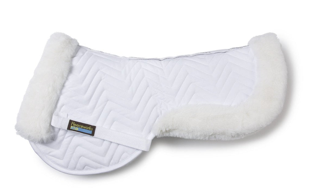 Fleeceworks wool half pad for saddle fitting solutions. Providing protection for the horses back