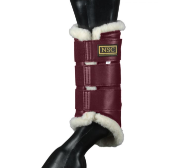 Burgundy top brushing boots